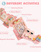 Robotime Robud Tavola in legno occupata Giocattolo per l'apprendimento Montessori Centro attività montato a parete con labirinto di ingranaggi Regali giocattolo in legno - riparo82