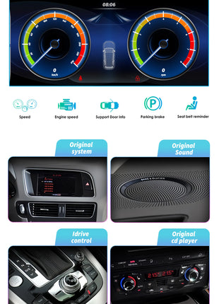 10.25"Carplay Android 13 Auto Car radio For Audi A4 A5 B8 S4 S5 2009-2016 car intelligent system Multimedia GPS Stereo Head Unit - Riparo82