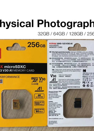 Kodak Micro SD 256GB 128GB U3 e 64GB 32GB C10 Scheda SD Flash Drive Scheda di memoria Classe 10 4K cartao de Memoria Scheda di memoria Micro SD
