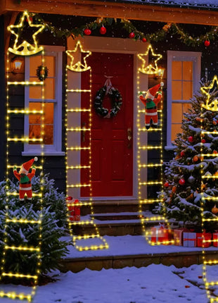 Luci per gradini a LED natalizie USB abbinate a la decorazione da arrampicata di Babbo Natale per pareti decorative interne, finestre, alberi di Natale