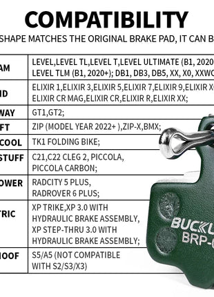 BUCKLOS Pastiglie freno a disco idraulico in ceramica per SRAM AVID ELIXIR 1/2/4/6/8/10 paia Pastiglie freno MTB Pastiglie freno a disco resistenti all'usura