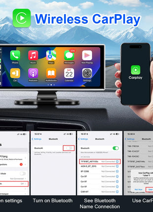 10/11.26 inch Dash Cam 4K Car DVR Wireless Carplay & Android Auto GPS Navigation Video Recorder Dashboard Dual Lens Wifi FM AUX - Riparo82