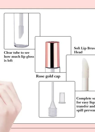 1.2ml Mini Lip Gloss Tubes with Wand Empty Travel Bottle Refillable Lip Gloss Containers Lip Balm DIY Lipstick Cosmetics - Riparo82