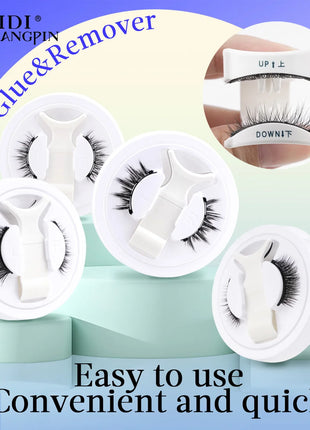 1 Pair Magnetic False Eyelashes Handmade 3D Natural False Eyelashes Reusable Magnetic Eyelashes Tweezers Set Makeup Tools - Riparo82