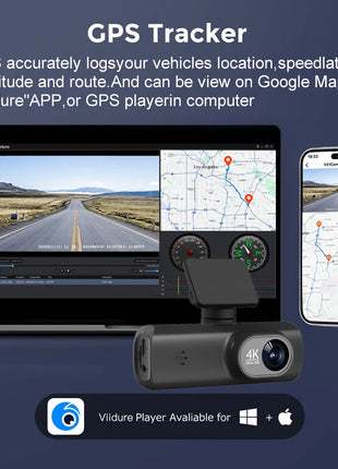 Dash Cam 4K UHD for Car Camera Front Rear Dual Lens With GPS WiFi 24h Parking Mode Night Vision Car DVR Video Registrator - Riparo82
