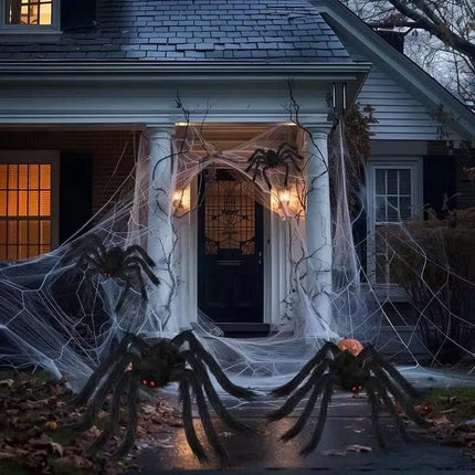 New Halloween Decorations Giant 30-200cm Spider Stretch Cobwebs Nets Horror Halloween Outdoor Wall Decorations Party Props