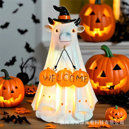 Halloween Ghost Pumpkin Decoration Halloween Party Tabletop Ornament Home Scene Prop Festive Seasonal Decor For Kids Adults
