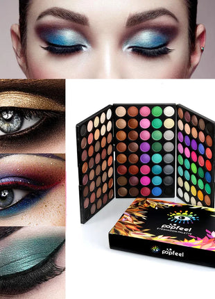 POPFEEL 120-Color 3-in-1 Eyeshadow Palette - Professional Multi-Color Eyeshadow Collection with Matte and Shimmer Shades. - Riparo82
