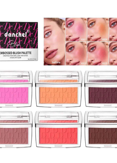 Hot Matte Embossed Blush Palette Rosy Blusher Facial Blush Powder High Pigmented Pink Coral Rouged For Cheeks Smooth Cosmetics