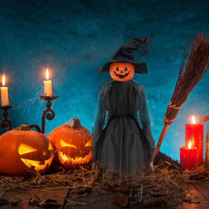Halloween Outdoor Decoration Illuminated Holding Hands Sound Control Witch Witch for Outdoor Patio Lawn Garden Party Scary Decor