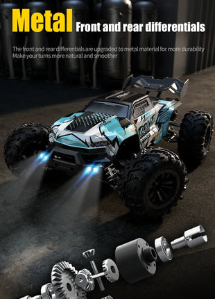 Teeggi 16101 /16102 PRO 1:16 Auto RC ad alta velocità con luce LED Drift 70KM/H 4WD RC Off-Road Car Monster Truck Giocattolo per i regali del capretto
