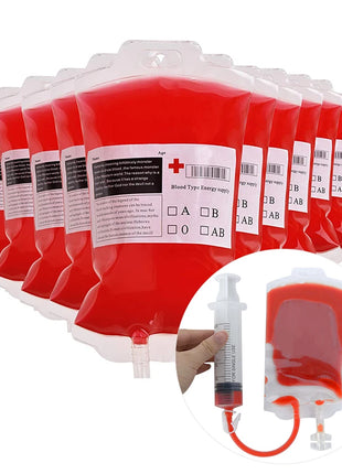 Halloween Blood Bags Juice Drinking Energy Pack Vampire Horror Props Halloween Party Decoration Vampire Cosplay Supplies - Riparo82
