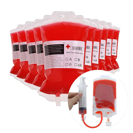 Halloween Blood Bags Juice Drinking Energy Pack Vampire Horror Props Halloween Party Decoration Vampire Cosplay Supplies