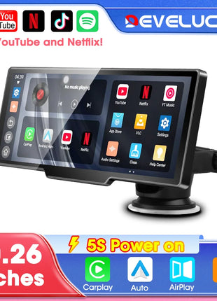 10.26" Wireless Carplay Android Auto Screen Car Radio Multimedia Video Player Rearview Camera Automotive Accessories 5G WIFI FM - Riparo82