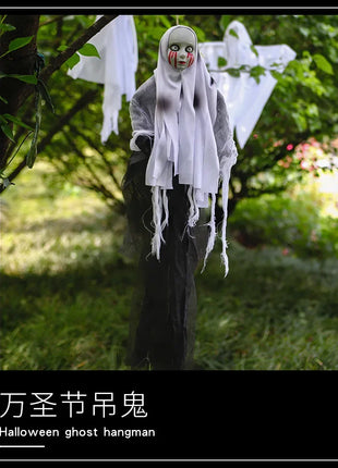 Halloween Outdoor Decoration Skull Gauze Hanging Ghost Skull Pendant Bar Haunted House Secret Room Scene Layout Horror Props - Riparo82