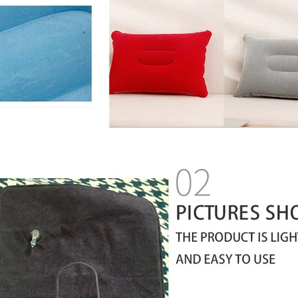 Outdoor Inflatable Sleeping Small Pillow Inflatable Backrest Cushion Travel Pillow Airplane Rest Comfortable Sleeping Pillow