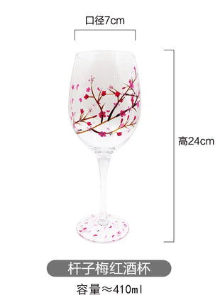 Calice da vino rosso in cristallo Bicchieri colorati Bicchiere da vino Bicchiere da whisky in vetro dipinto a mano artificiale Regalo di Natale - riparo82