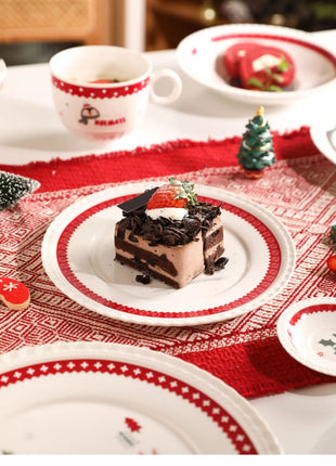 Posate natalizie Simpatico piatto Dim Sum in ceramica Piatto alimentare occidentale Regalo di Natale creativo - riparo82