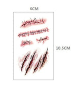 10pcs Halloween Bloody Wound Tattoo Stickers Trick Scary Waterproof Temporary Tattoo DIY Fake Tattoo Halloween Party Decoration - Riparo82