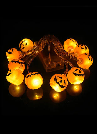 1.5M 10LED Halloween LED Light String Horror Eyeballs Pumpkin Spider Bat Skull Lamp Trick Or Treat Happy Halloween Party Decor - Riparo82