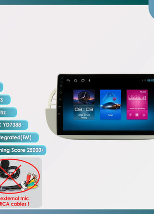 4G 8Core Android Car radio GPS Stereo For Fiat 500 2007-2014 Multimedia Video player 2DIN Autoradio DSP Carplay 7862 Head Unit