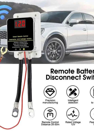 12V Car Battery Cutoff Switch Wireless Remote Control Disconnect Battery Relay With Led Display Leakage Protection Universal