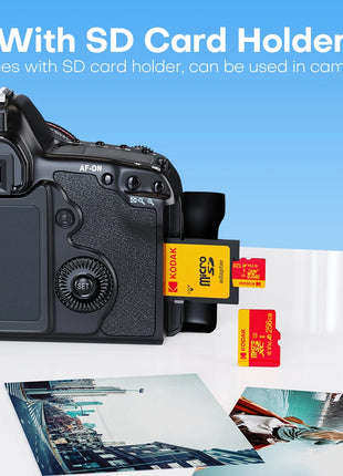 Scheda Micro SD Kodak V30 U3 C10 Scheda di memoria Flash da 32 GB 64 GB 128 GB 256 GB, velocità di lettura 100 MB/s, con adattatore, per fotocamera e telefono