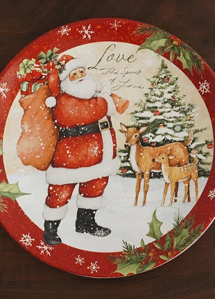 Piatti in ceramica a tema natalizio Set di stoviglie per la cena Colore Sottosmalto Processo Caffè Zuppa Tazza Ciotola Piatto da bistecca di Babbo Natale - riparo82