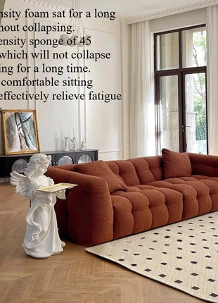 Divano Modulare a Fila Dritta con Design Divisibile, Morbido Divano in Pile Berber, Comodo Divano per Soggiorno, Accessori per Arredamento Casa e Appartamento