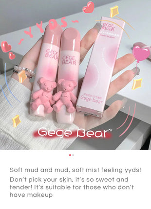 Gegebear Bear Lip Glaze Matte Velvet Lipstick Long-lasting Whitening Lip Cream Lip Mud - Riparo82
