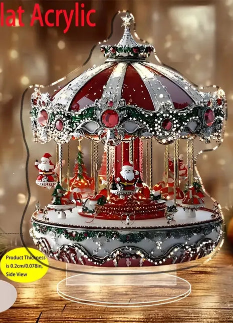 1 pz Natale Buon Giostra 2D Scena Di Natale Festival Decor Camera Da Letto Ufficio Desktop Ornamenti Decorazione Della Casa Regali Di Natale