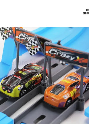 Hot Stunt Speed Car Wheels Modello Pista da corsa Kit ferroviari assemblati fai-da-te Catapulta Rail Car Racing Boy Giocattoli per bambini Regalo - riparo82