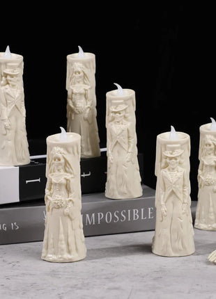 Halloween Horror Ghost Bride Groom LED Candle Electronic Light Halloween Skeleton Lamp Party Decoration Flameless Night Lights - Riparo82