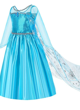 Disney Elsa Anna Abiti da principessa Ragazze vestono Bambini Cosplay Frozen Snow Queen Costumi Carnevale Festa di compleanno Abiti fotografici
