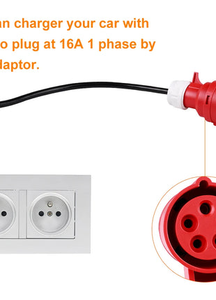 Electric Car Charger 3Phase 16A Portable Charger Type2 EVSE Charging Box Appointment time Cee Plug IEC62196 For Electric Vehicle - Riparo82
