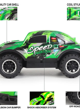 Auto telecomandata Jeep fuoristrada illuminata a LED Piccola proporzione Macchinina giocattolo per bambini non carica