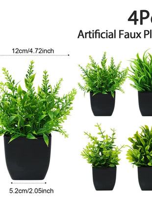 Artificial Plants Potted Green Bonsai Small Tree Grass Plant Pot Ornament Fake Flower for Home Garden Decor Wedding Party Decor