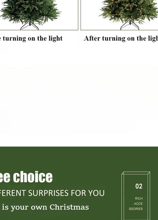 Albero di Natale artificiale PE misto crittografato con luci a LED Albero di Natale di alta qualità 1,2 m-1,8 m Decorazioni natalizie per Capodanno