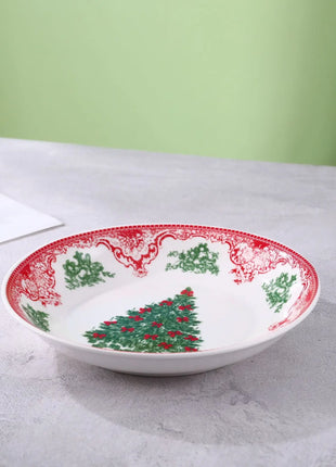 Stoviglie per famiglie con ambiente ad alta temperatura, cartone animato in ceramica atmosferica, piatto da frutta natalizio transfrontaliero da 8 pollici - riparo82