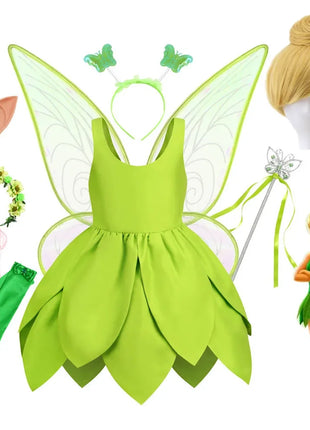 Costume Trilly Campanellino Carnevale 2026 - Abito Fata Verde Bambina