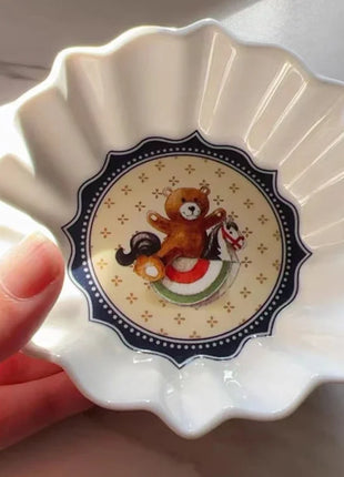 Tesoro tedesco Porcellana dura Giocattolo natalizio Joy Piatto piano multi-angolo Tazza di Natale Piattino Ciotola Candeliere Stili multipli - riparo82