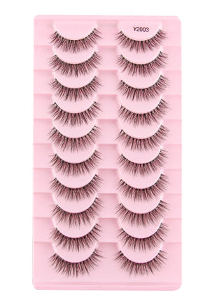 10 Pairs Faux Mink Eyelashes Handmade Natural False Eyelashes Soft Cross Messy Eye 3D Curly Eyelashes Extension Makeup Tools - Riparo82