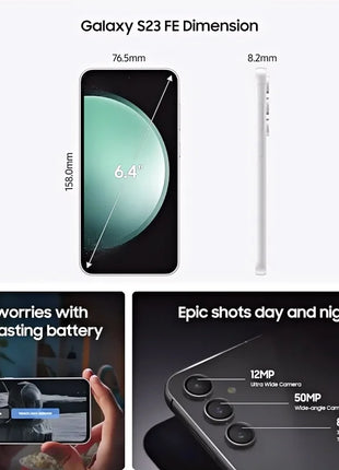 Samsung Galaxy S23 FE 5G S711 ricondizionato 6,4" AMOLED dinamico 8 GB + 128/256 GB Snapdragon NFC Android Cellulare Eccellente condizione - riparo82
