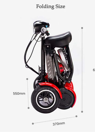 Scooter Mobilità 4 Ruote 500W Doppio Motore 36V - Pieghevole Anziani 3 Velocità - riparo82