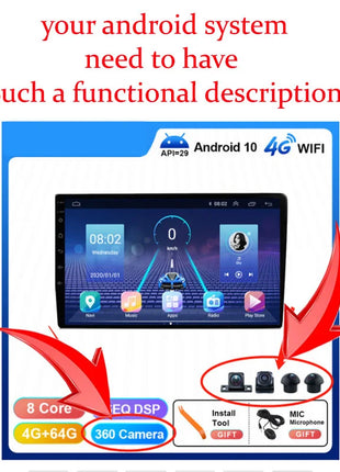 Car 360 Camera 1080p 3D WDR Surround View system 4 Channel DVR Recorder Car Surveillance System AccessoriesAndroid built-in360 - Riparo82