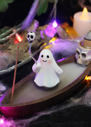 Halloween new resin ghost ship aromatherapy home desktop decoration ghost ship return incense rack burner - Riparo82