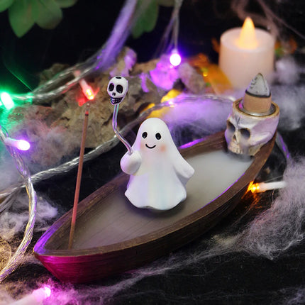 Halloween new resin ghost ship aromatherapy home desktop decoration ghost ship return incense rack burner