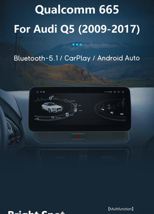10.25Snapdragon 665 Wireless Carplay AutoRadio Android 14 For Audi Q5 2009-2016 Stereo Screen GPS Navigation Multimedia HeadUnit - Riparo82
