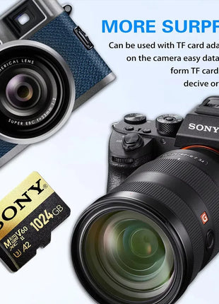 Scheda di memoria SONY TF Scheda Micro SD ad alta velocità da 1 TB 1024 GB 128 GB 256 GB 512 GB A2 U3 V30 Schede Flash SD TF per computer telefono Xiaomi