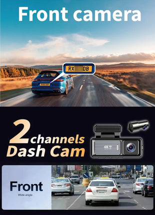 Dash Cam UHD 1080P 4K Car DVR Night Vision Front Rear View Loop Recording Dashboard Car DVR 2Lens Black Box Car accessories - Riparo82